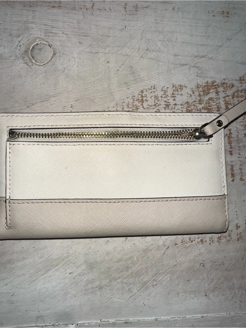 kate spade Two-Tone Cream and Beige Long Wallet